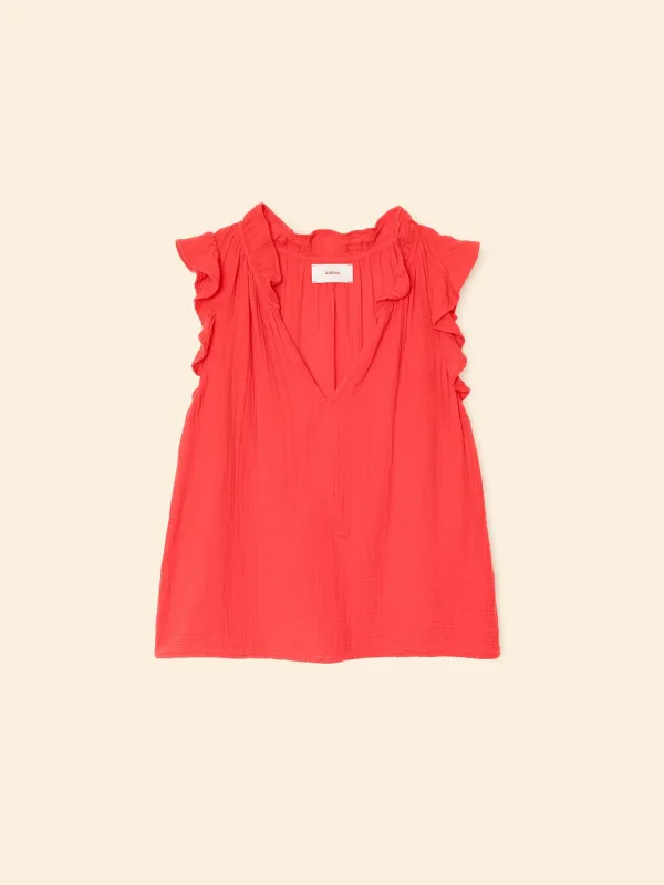 Fire Cracker Bex Gauze Top made by XiRENA