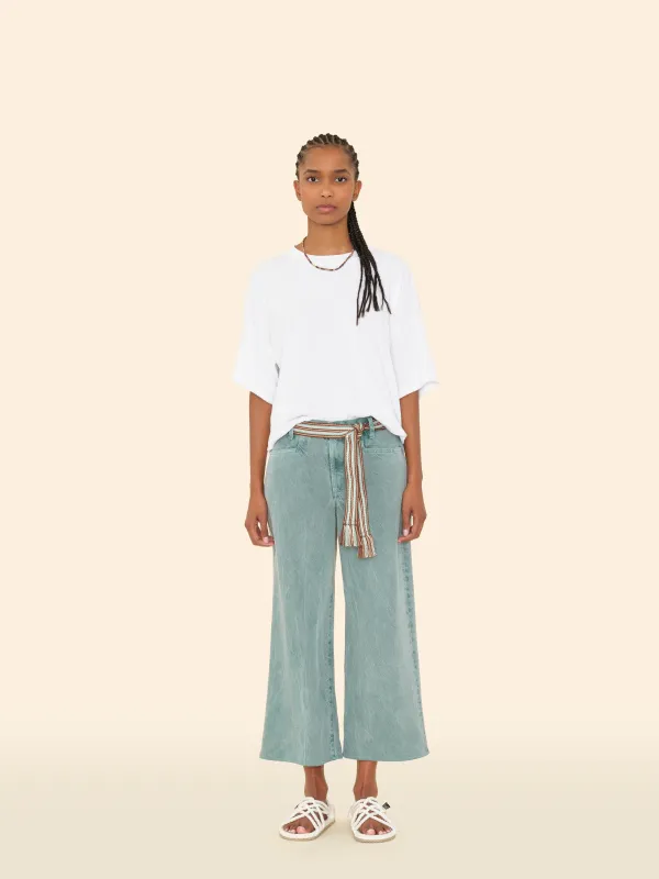 Mineral Green Rianne Denim Pant made by XiRENA