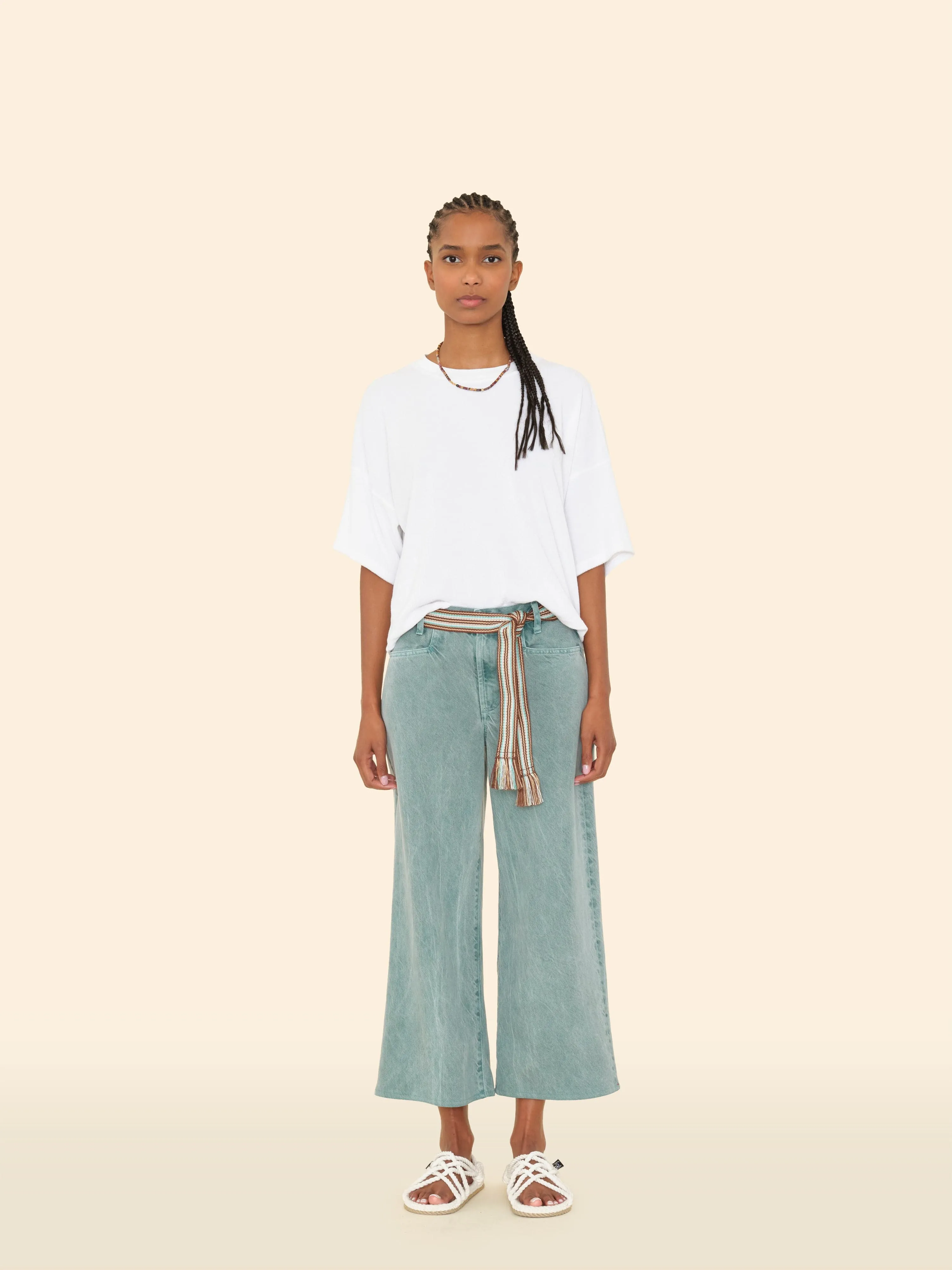 Mineral Green Rianne Denim Pant sold by XiRENA