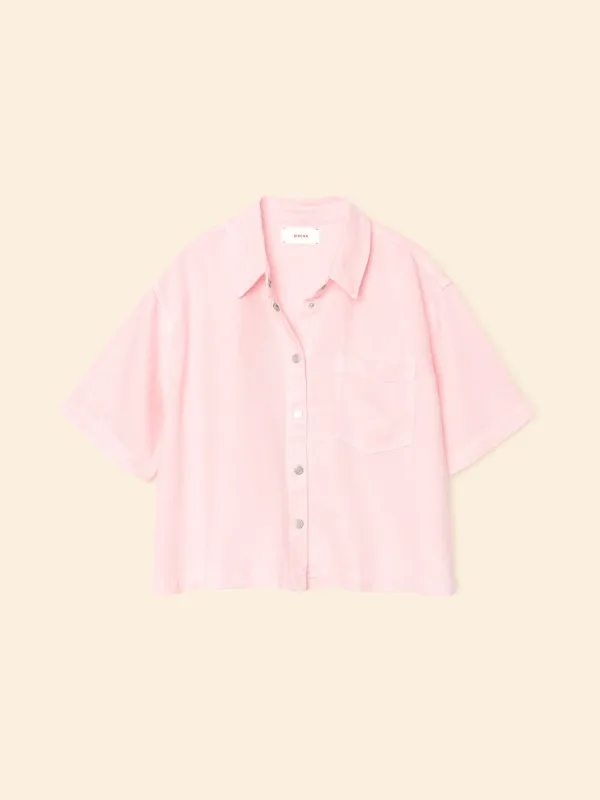 Pink Sand Ike Denim Shirt made by XiRENA