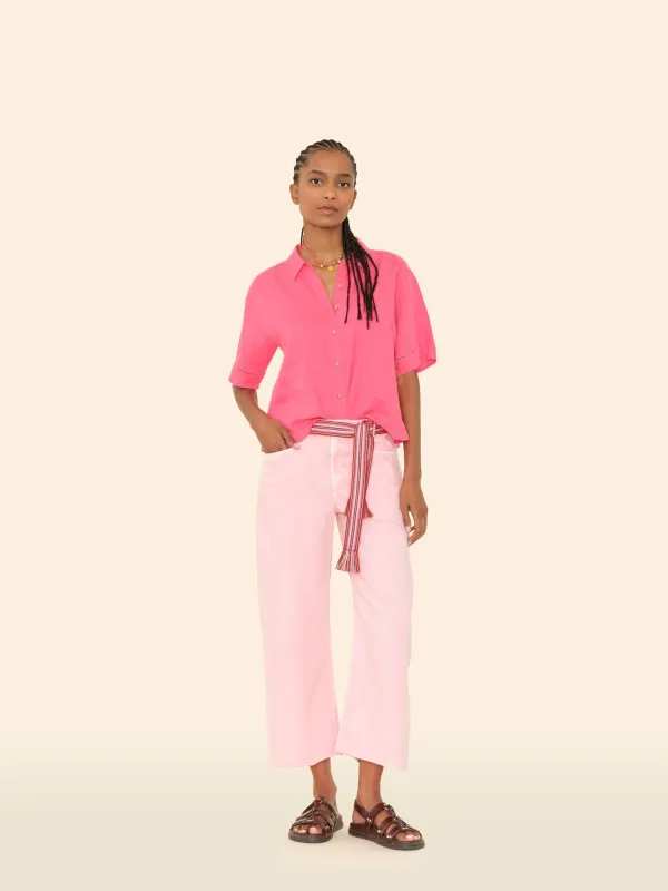 Pink Sand Rianne Denim Pant made by XiRENA