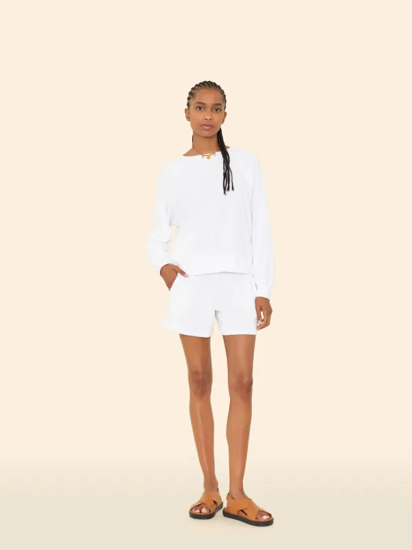 White Shayden Terry Short made by XiRENA