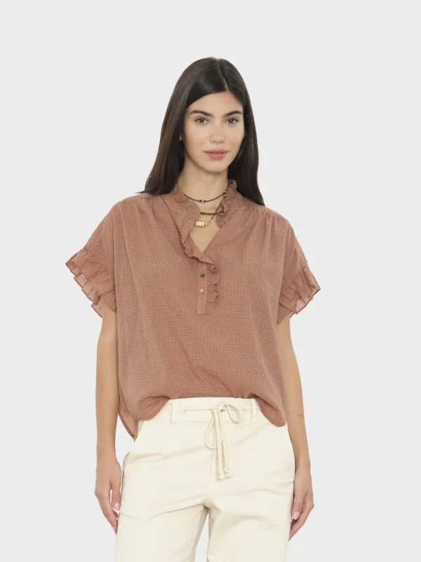 Ginger Brown Brie Top made by XiRENA