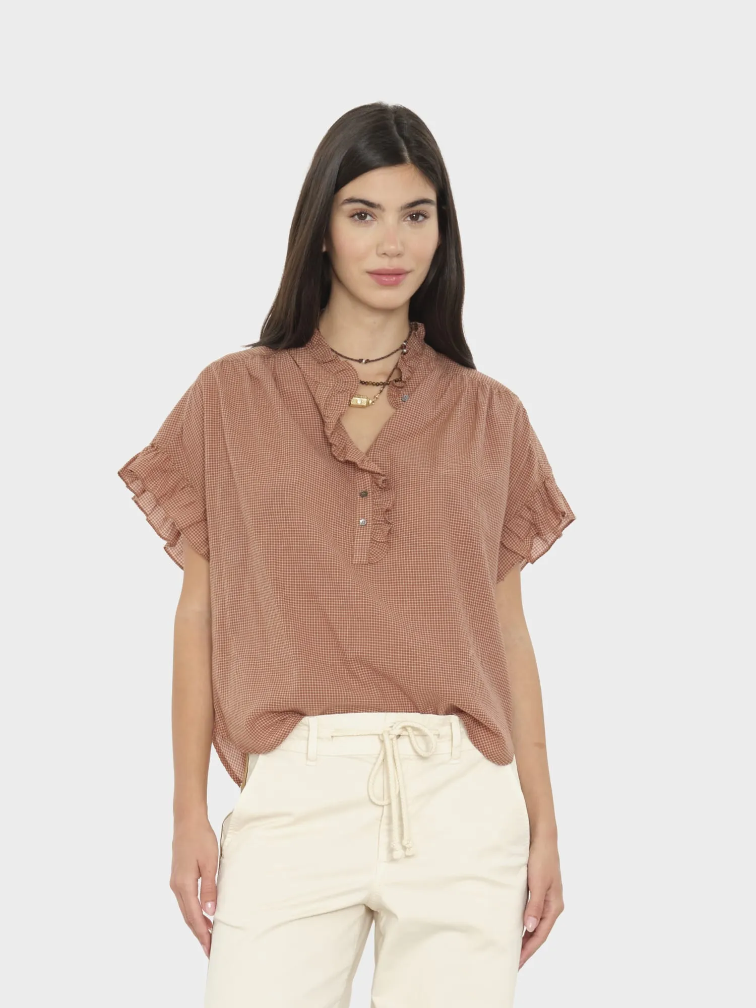 Ginger Brown Brie Top sold by XiRENA