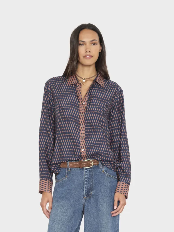 Navy Diamond Beau Shirt made by XiRENA