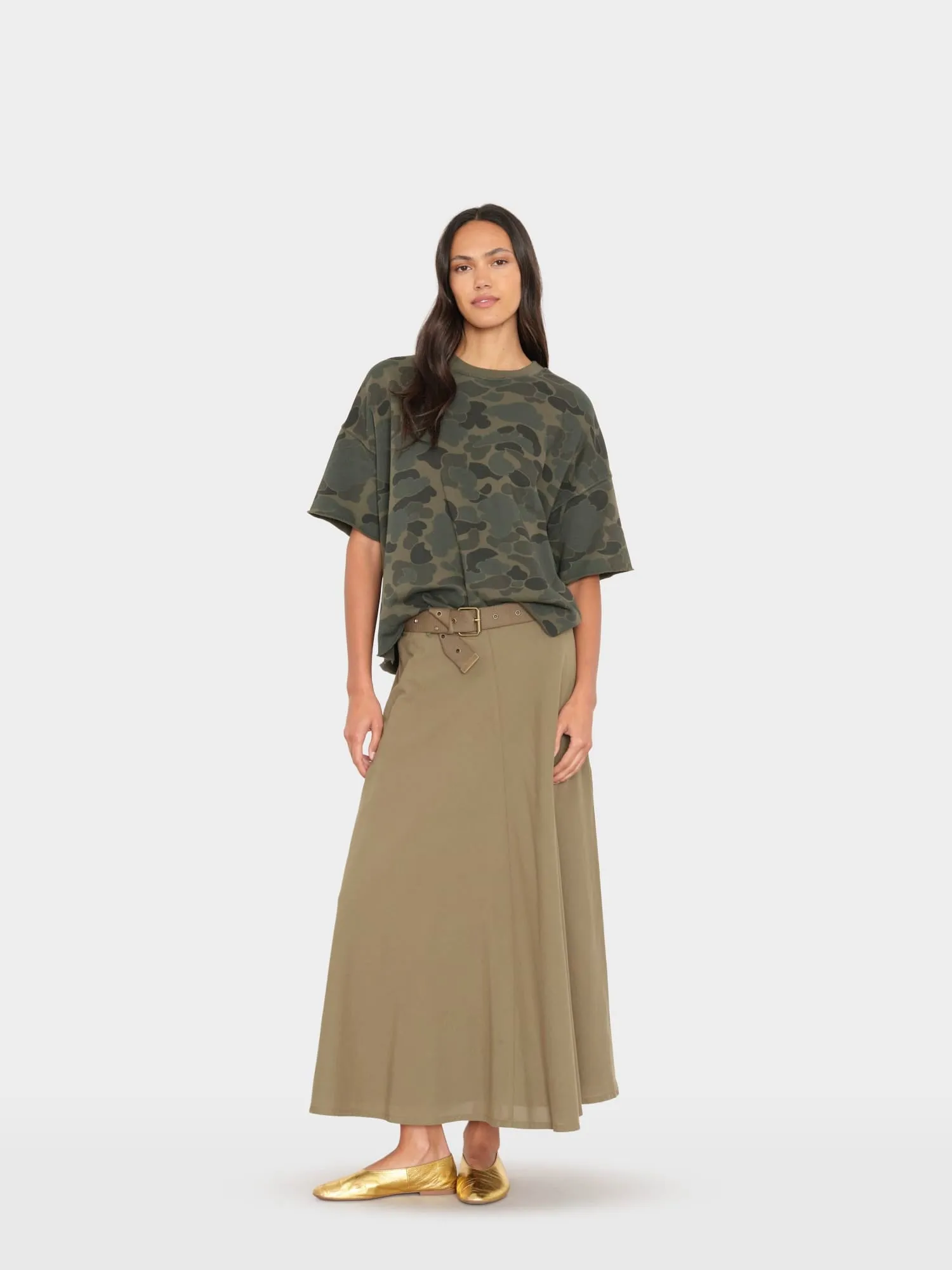 Olive Smoke Stela Skirt sold by XiRENA