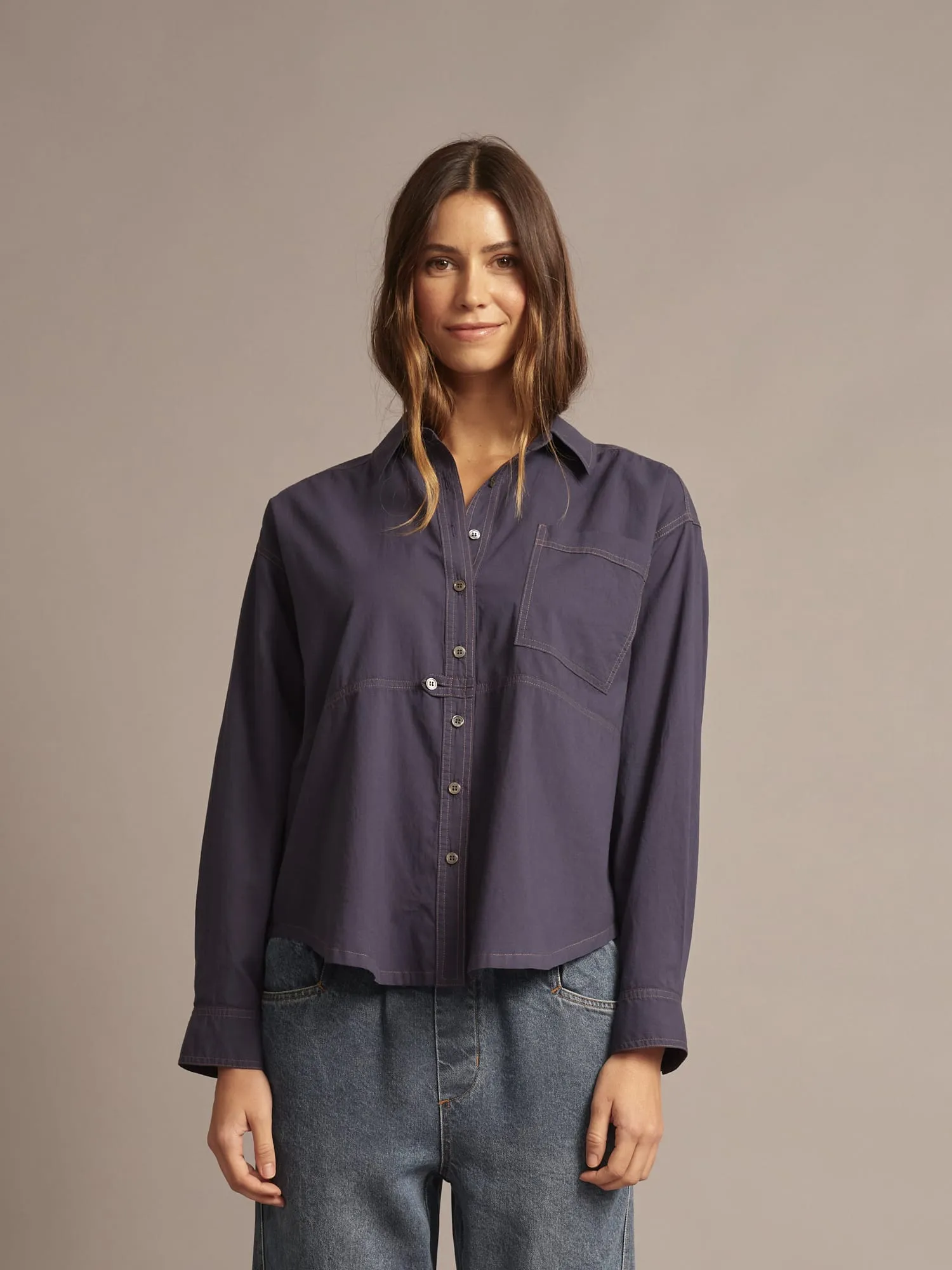 Navy Logan Shirt sold by XiRENA product image thumbnail 2