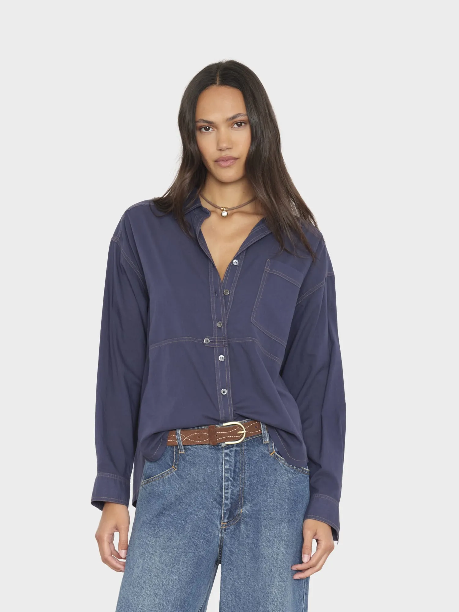 Navy Logan Shirt sold by XiRENA