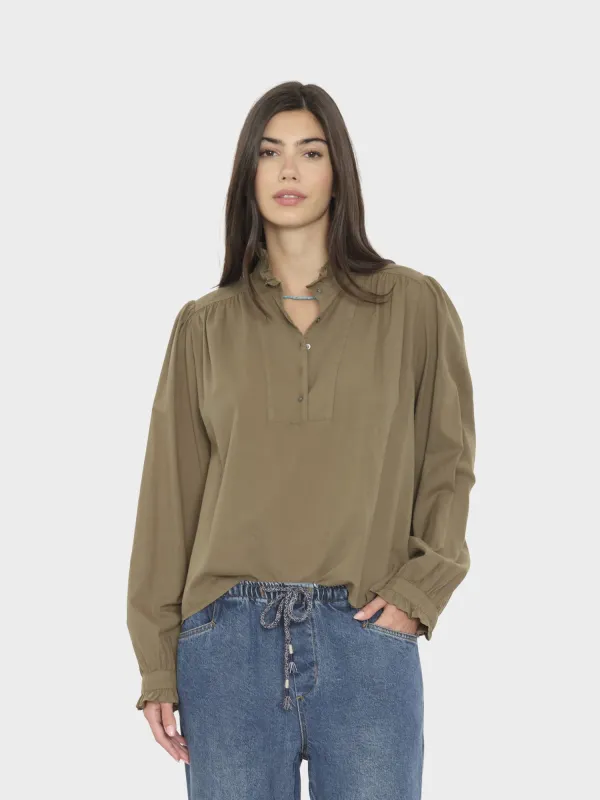 Olive Smoke Dorien Top made by XiRENA
