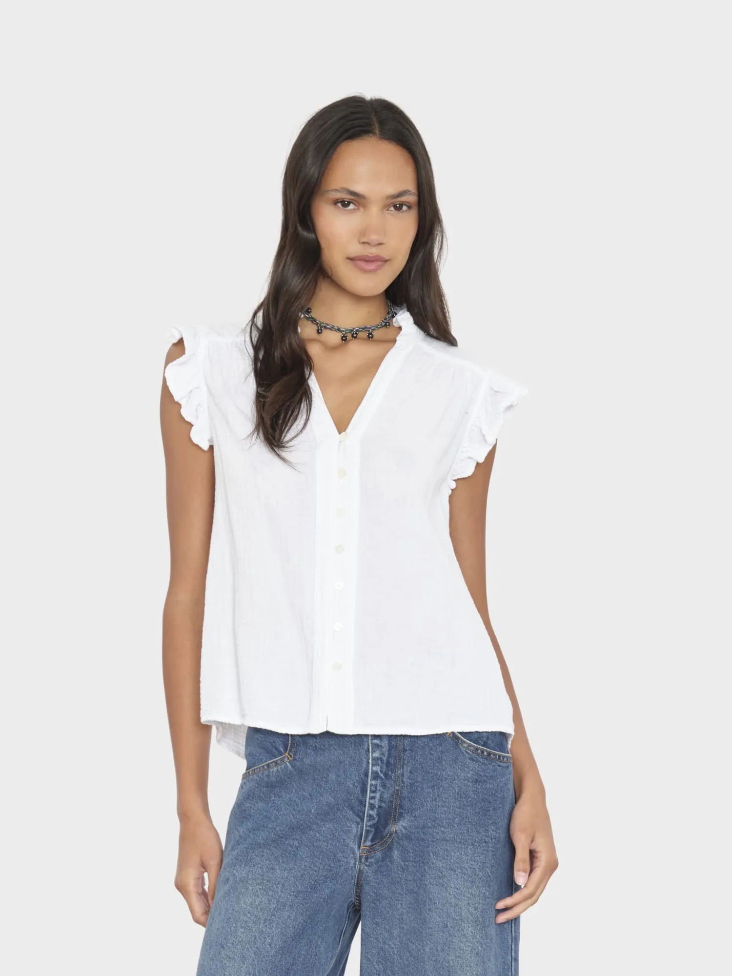 White Micah Shirt sold by XiRENA