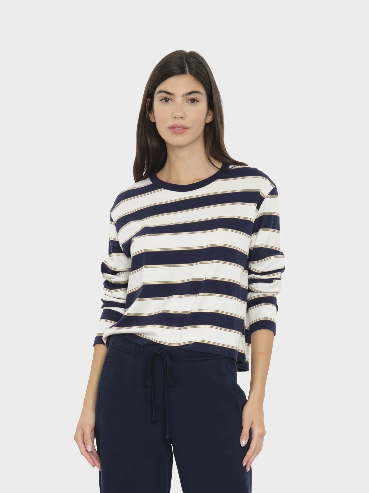 Navy Crescent Terrance Tee sold by XiRENA