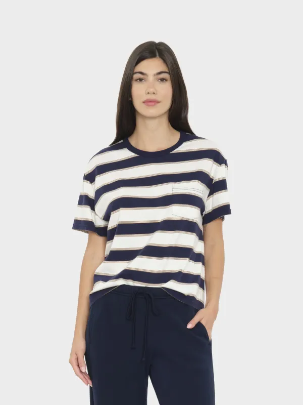 Navy Crescent Paulina Tee made by XiRENA