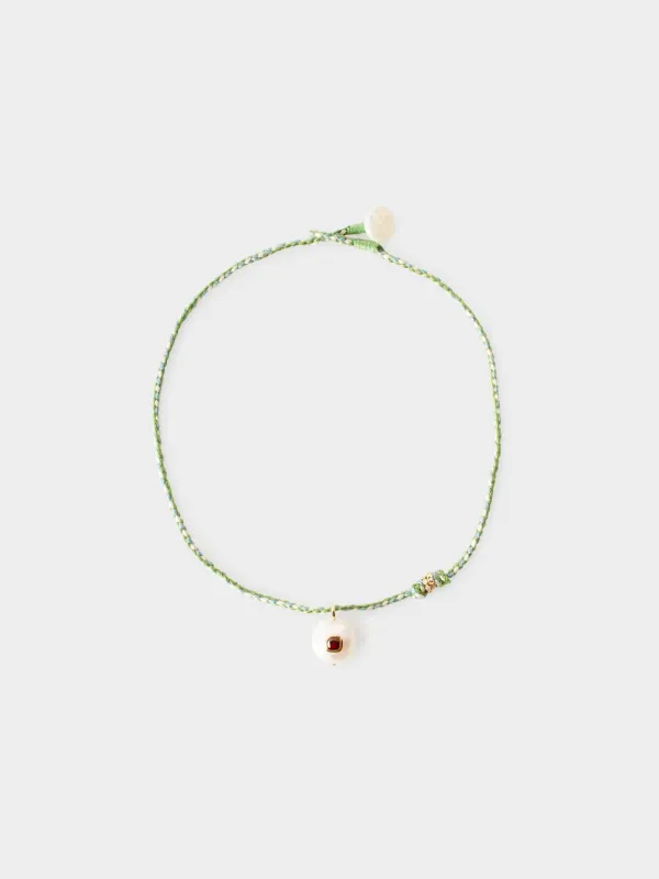 Garnet Eddie Necklace made by Pascale Monvoisin