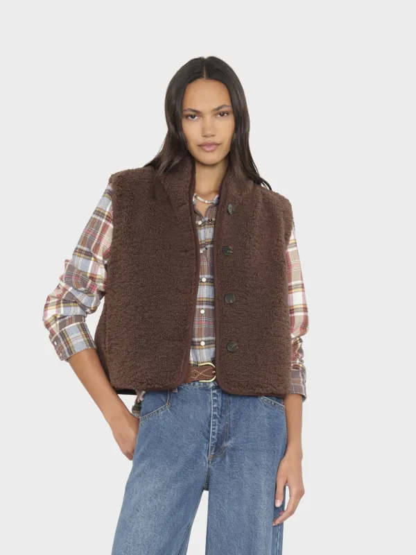 Chocolate Brown Kensi Vest made by XiRENA