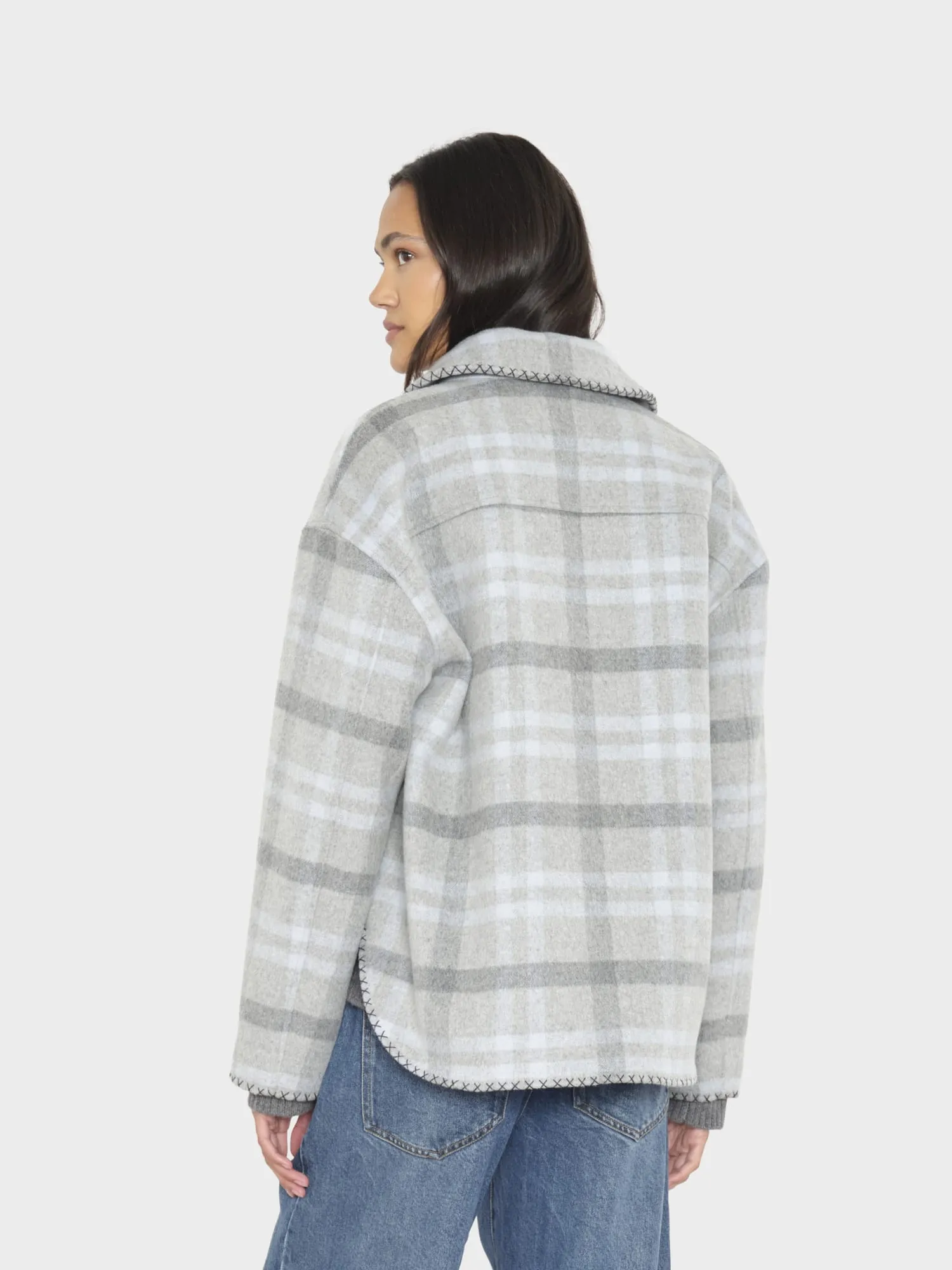 Frost Blue Plaid Dean Jacket sold by XiRENA product image thumbnail 3