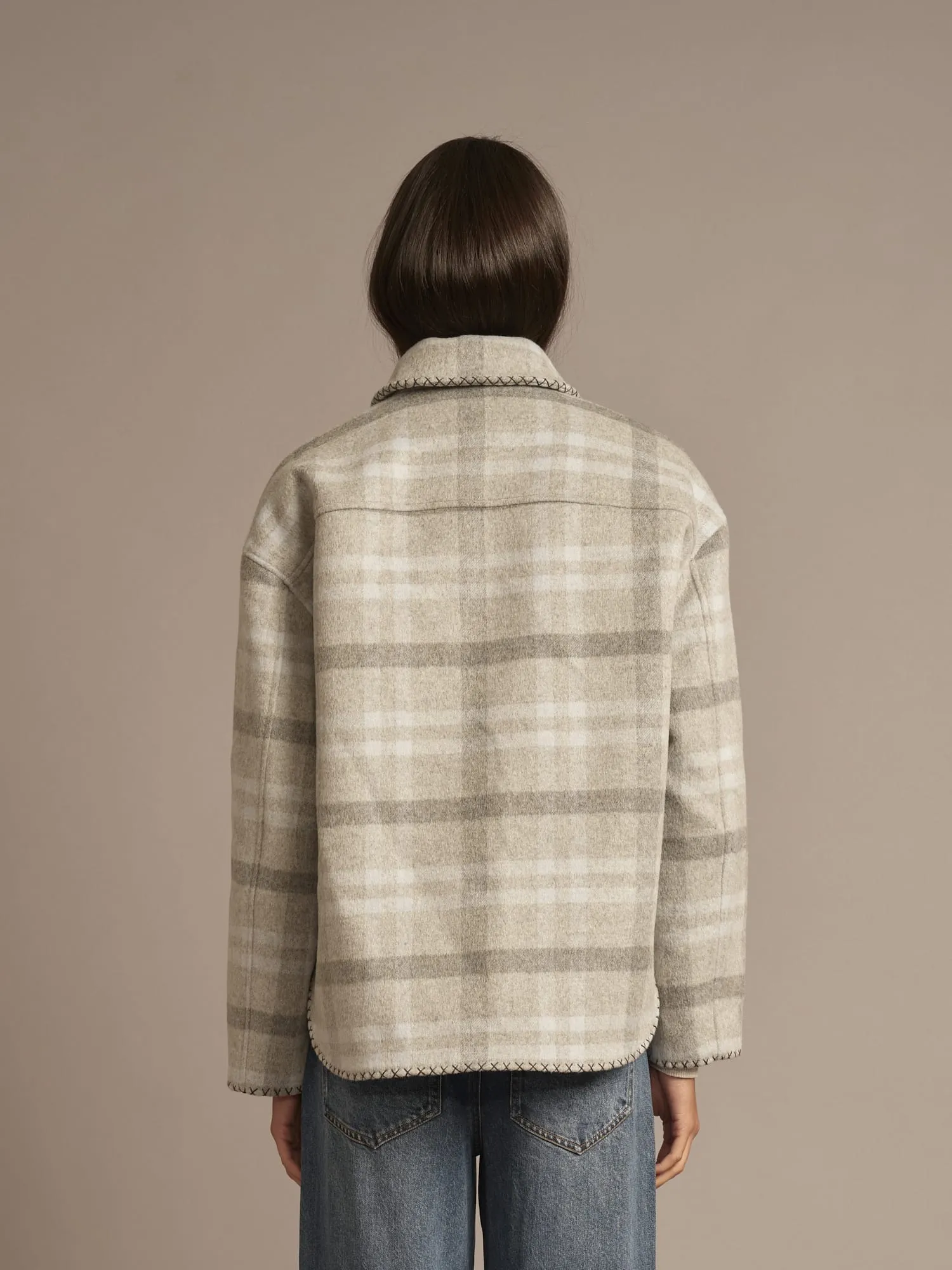 Frost Blue Plaid Dean Jacket sold by XiRENA product image thumbnail 4