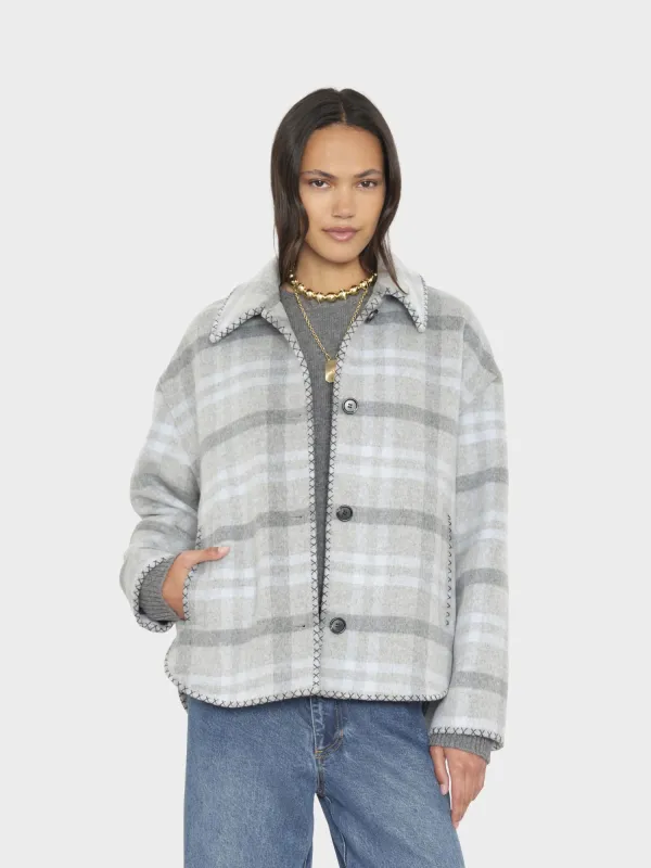 Frost Blue Plaid Dean Jacket made by XiRENA