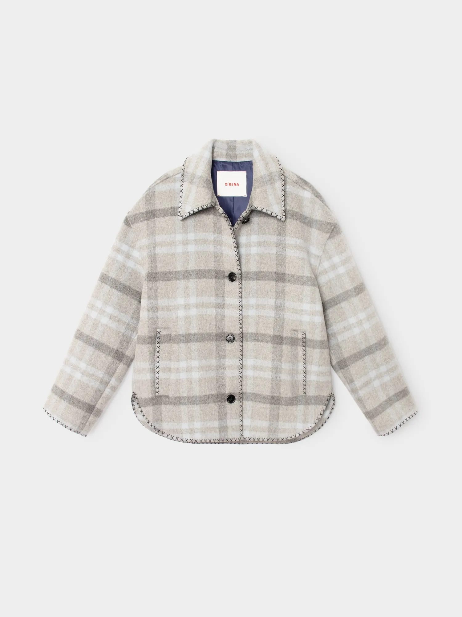 Frost Blue Plaid Dean Jacket sold by XiRENA product image thumbnail 5