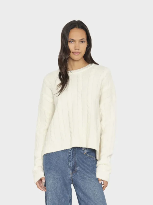 Cream Feather Leland Sweater made by XiRENA