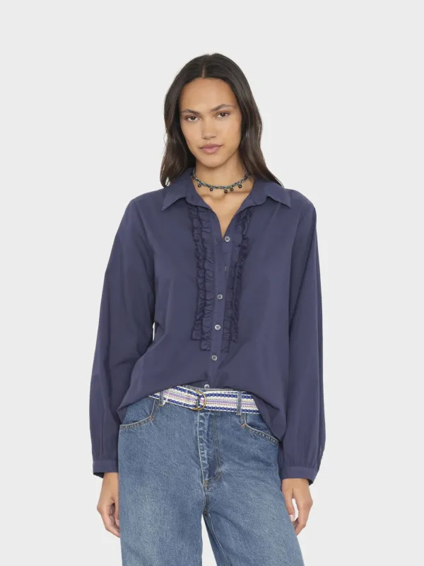 Navy Amanda Shirt made by XiRENA
