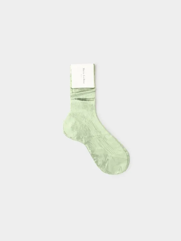 Green Laminated Socks made by Maria La Rosa