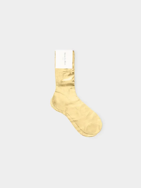 Gold Laminated Socks made by Maria La Rosa