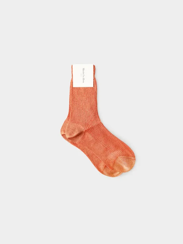 Orange Firefly Socks made by Maria La Rosa