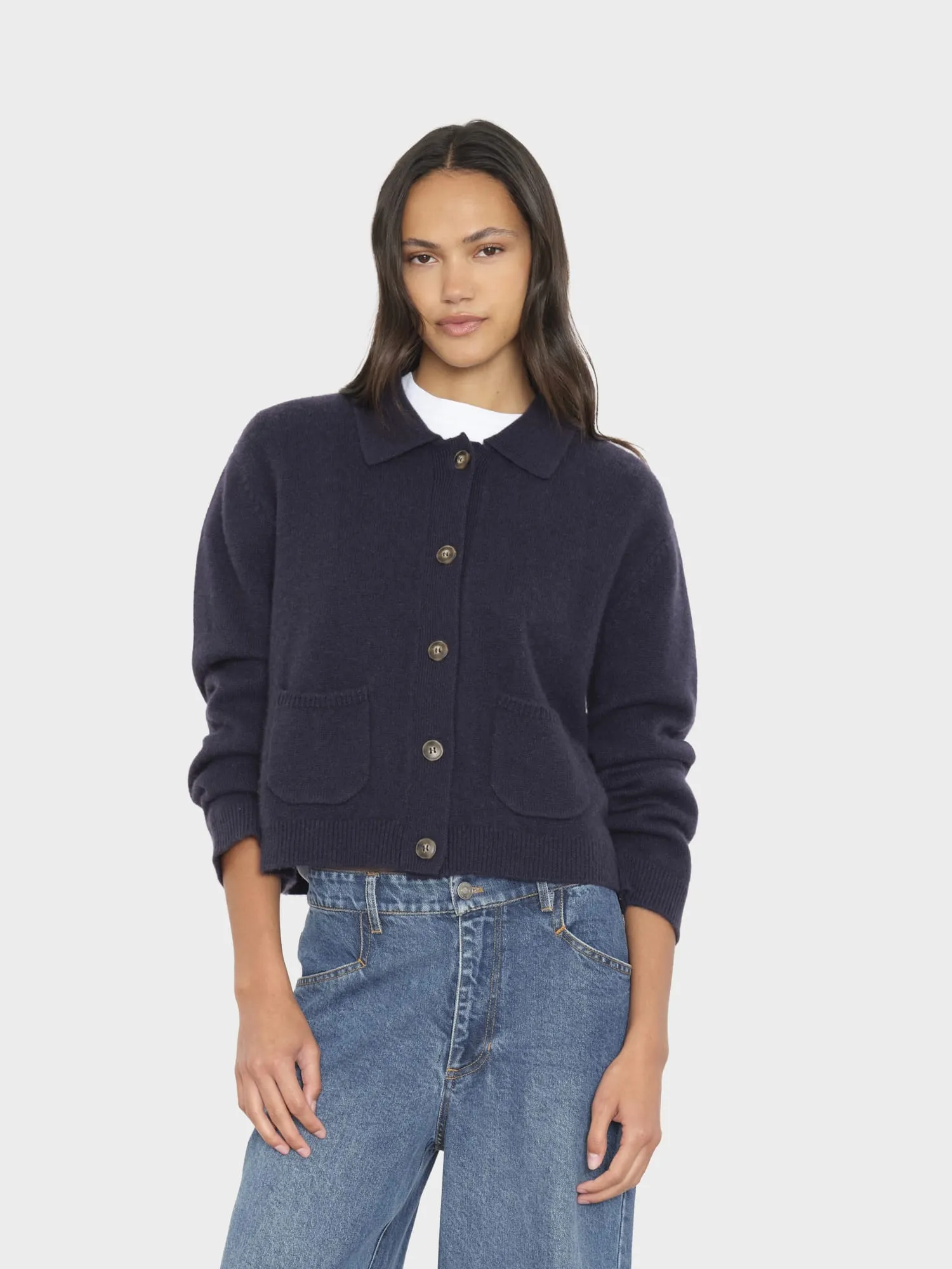 Midnight Blue Bevyn Cardigan sold by XiRENA
