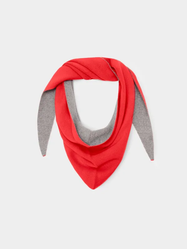 Pewter Gray Apple Red Le Petit Scarf made by XiRENA