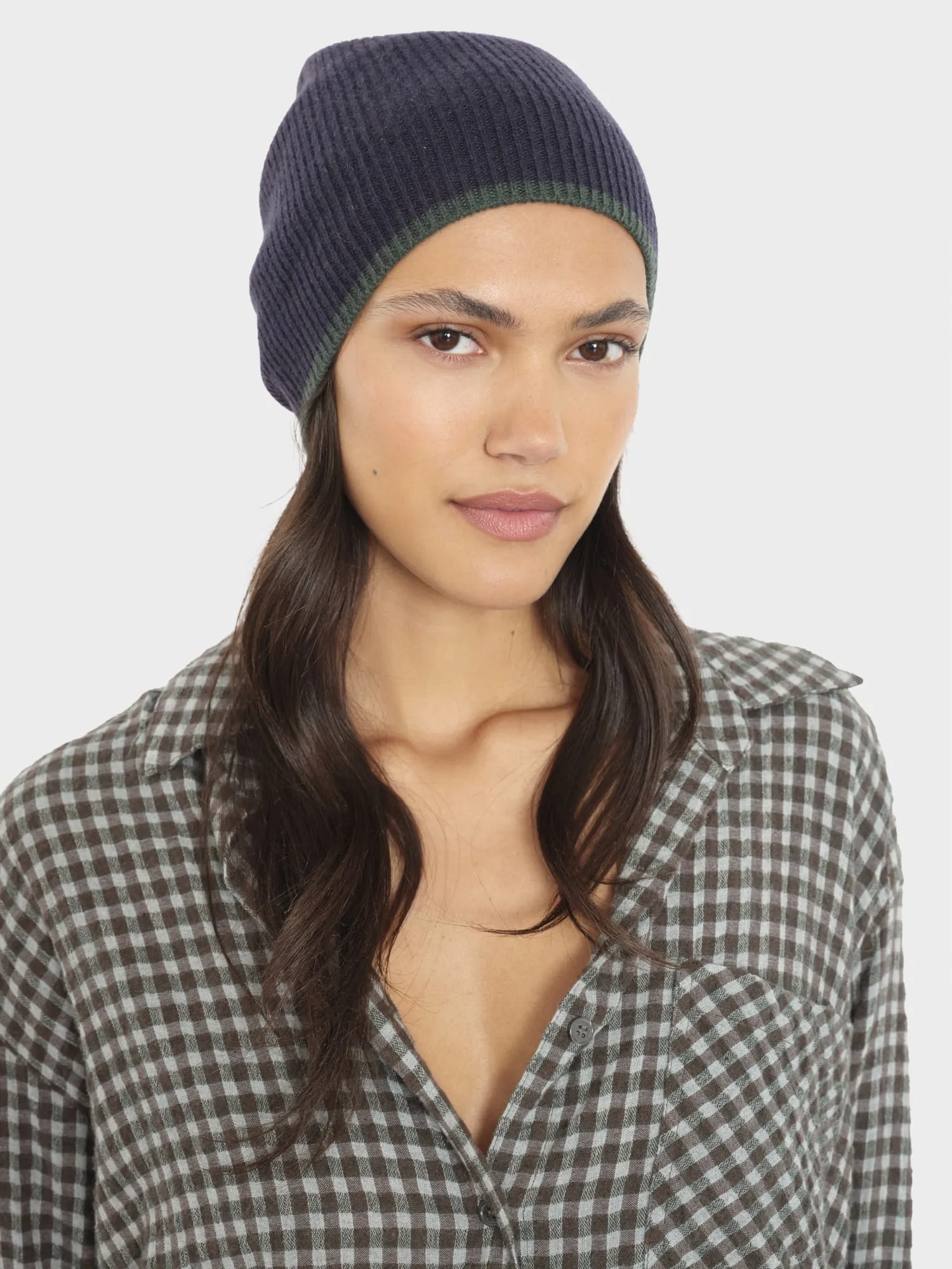 Midnight Blue Cypress Green Benson Beanie sold by XiRENA product image thumbnail 2