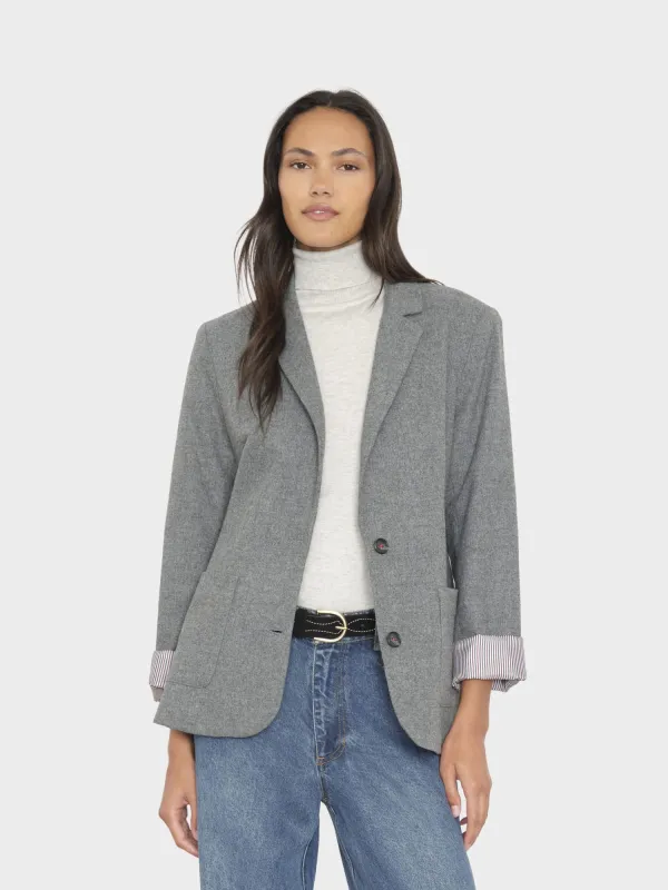 Heather Charcoal Cutler Blazer made by XiRENA