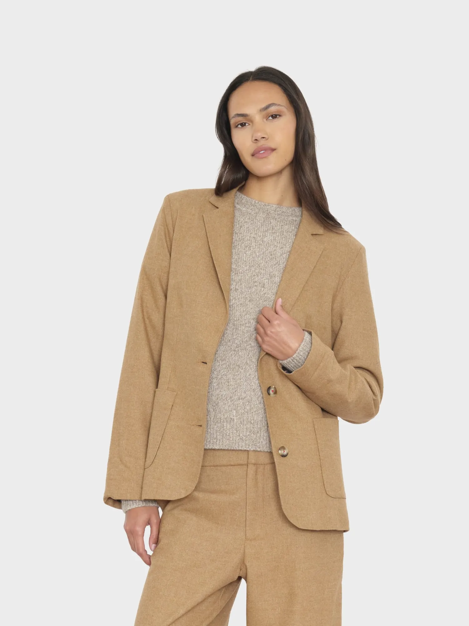 Heather Camel Cutler Blazer sold by XiRENA