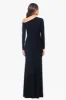 "Leona" Long Jersey Knit Contrast Lining Off the Shoulder Dress sold by Xscape