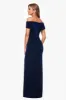 "Charmaine" Long Off the Shoulder Velvet Gown sold by Xscape