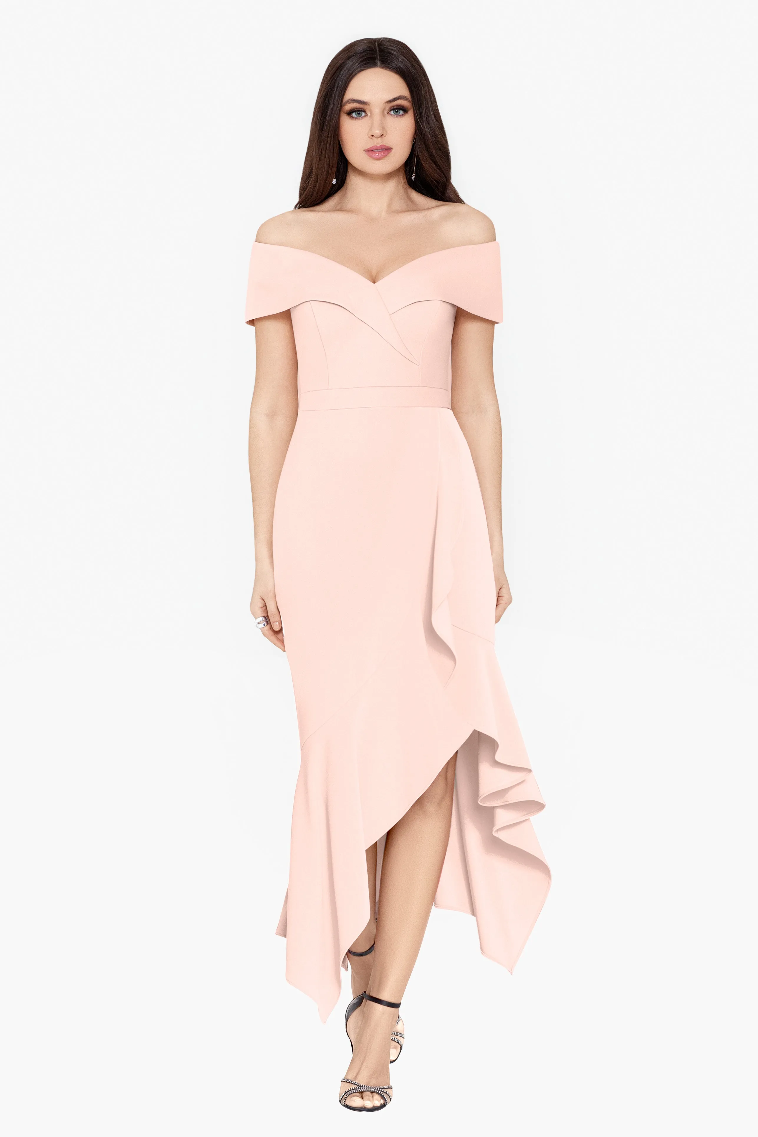 "Eileen" Off the Shoulder Fit and Flare Dress sold by Xscape product image thumbnail 4