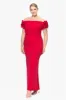 Plus "Karla" Long Off the Shoulder Scuba Crepe Ruffle Sleeve Dress sold by Xscape