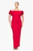 Plus "Karla" Long Off the Shoulder Scuba Crepe Ruffle Sleeve Dress sold by Xscape