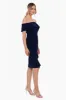 "Wrenley" Short Off the Shoulder Scuba Crepe Dress sold by Xscape