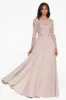 Petite "Mason" Long Chiffon Skirt Beaded Long Sleeve Dress sold by Xscape