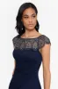 "Paisley" Jersey Knit Beaded Mesh Gown sold by Xscape
