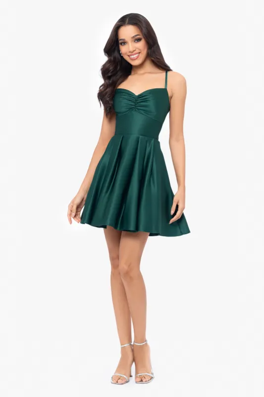 "Minna" Short Lamour Satin Dress sold by Xscape
