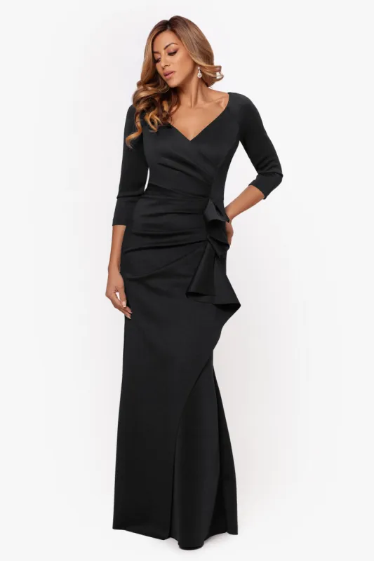 "Lexi" Long Sleeve Scuba Ruched Side Dress sold by Xscape