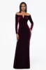 Petite "Christy" Long Off the Shoulder Velvet Dress sold by Xscape