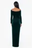 Petite "Christy" Long Off the Shoulder Velvet Dress sold by Xscape