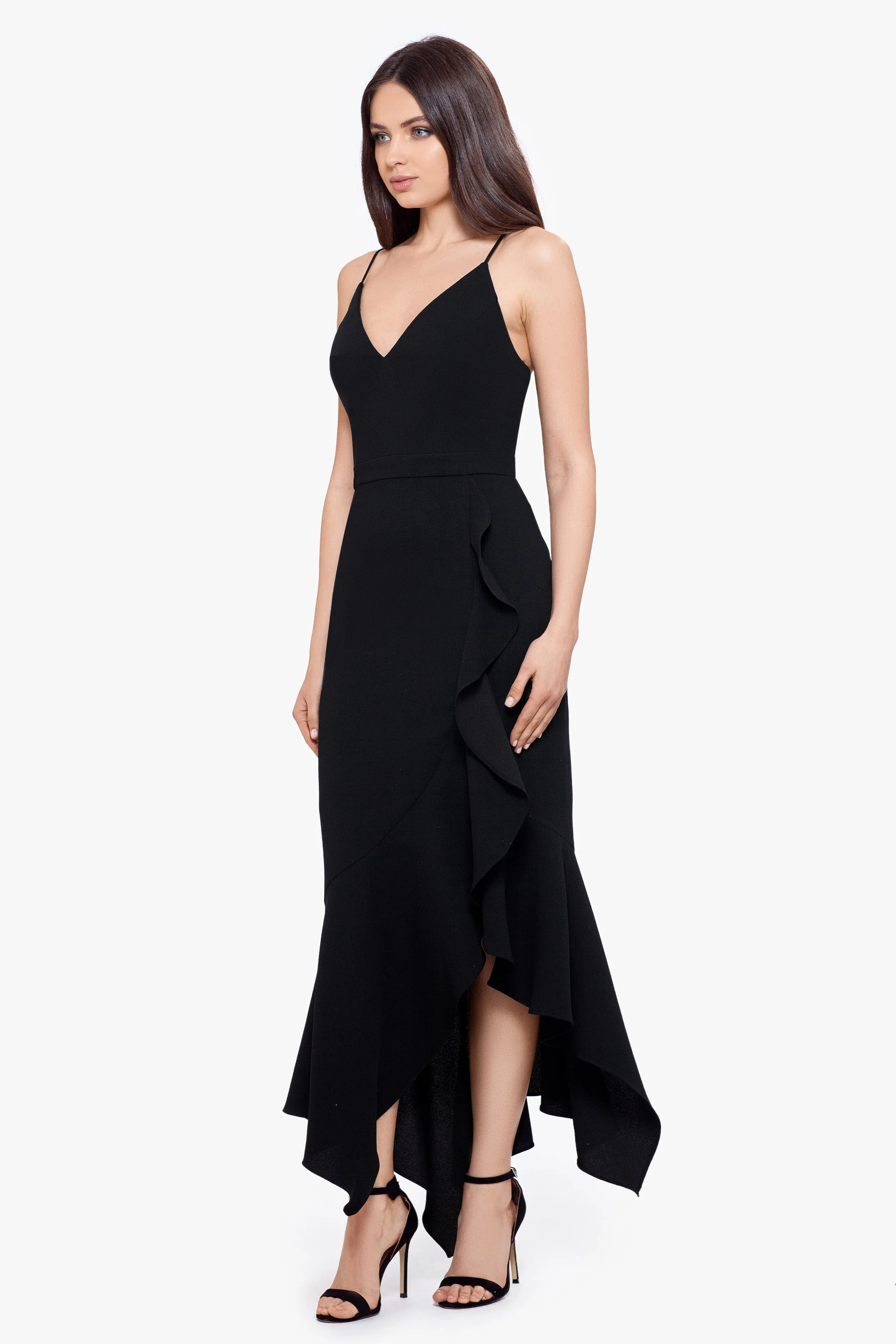 "Sharon" Midi Spaghetti Strap V-Neck Dress sold by Xscape product image thumbnail 4
