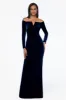 "Christy" Long Off the Shoulder Velvet Dress sold by Xscape