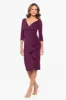 "Angeline" Knee Length Scuba V-Neck Ruffle Dress sold by Xscape