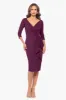 "Angeline" Knee Length Scuba V-Neck Ruffle Dress sold by Xscape