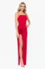 "Rosa" Long Scuba Crepe Rose Embellished Dress sold by Xscape
