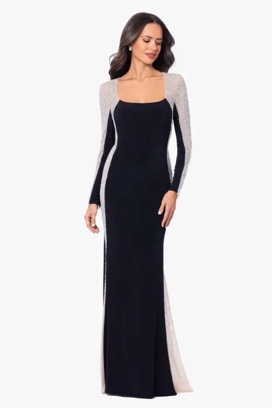 Petite "Jillian" Long Sleeve Caviar Dress sold by Xscape